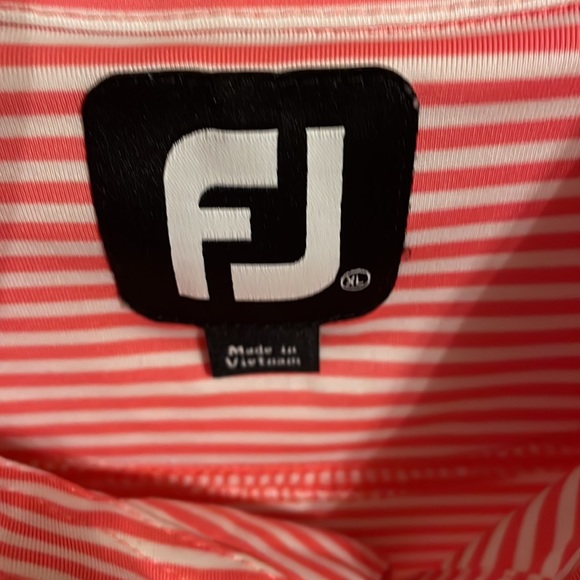 Footjoy Men’s Pink Striped Polo Sport Golf Shirt Size XL - Picture 2 of 12